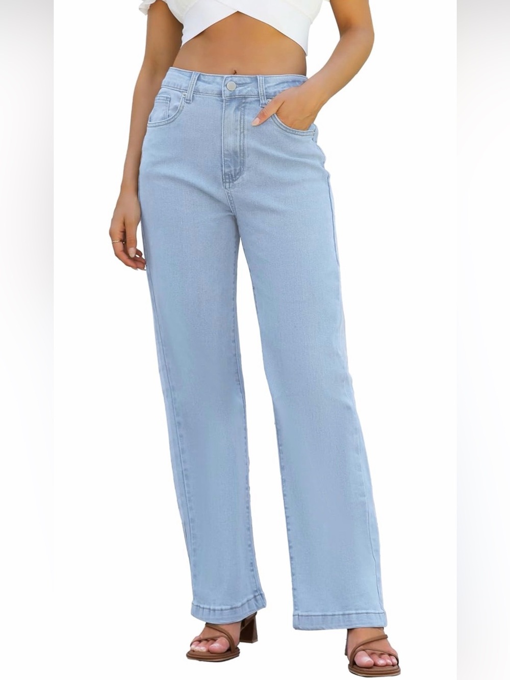 Light Blue High-Rise Wide-Leg Women’s Jeans